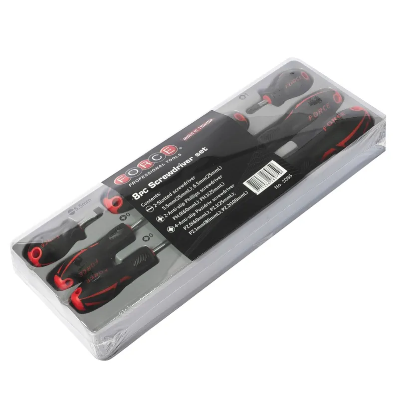 FORCE 2085 ชุดไขควง 8 ชิ้น แฉก/แบน/POZIDRIV