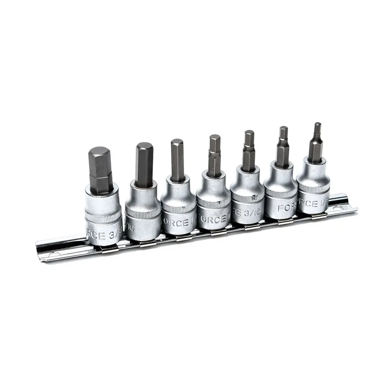 FORCE 3075Sชุดเดือย 6PT3/8 นิ้ว 7 ชิ้นNO1/8-3/8 นิ้วL50 มม