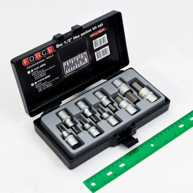 FORCE 4101S ชุดลูกบ็อก 1/2 นิ้ว 6เหลี่ยม 9 ชิ้น(นิ้ว)