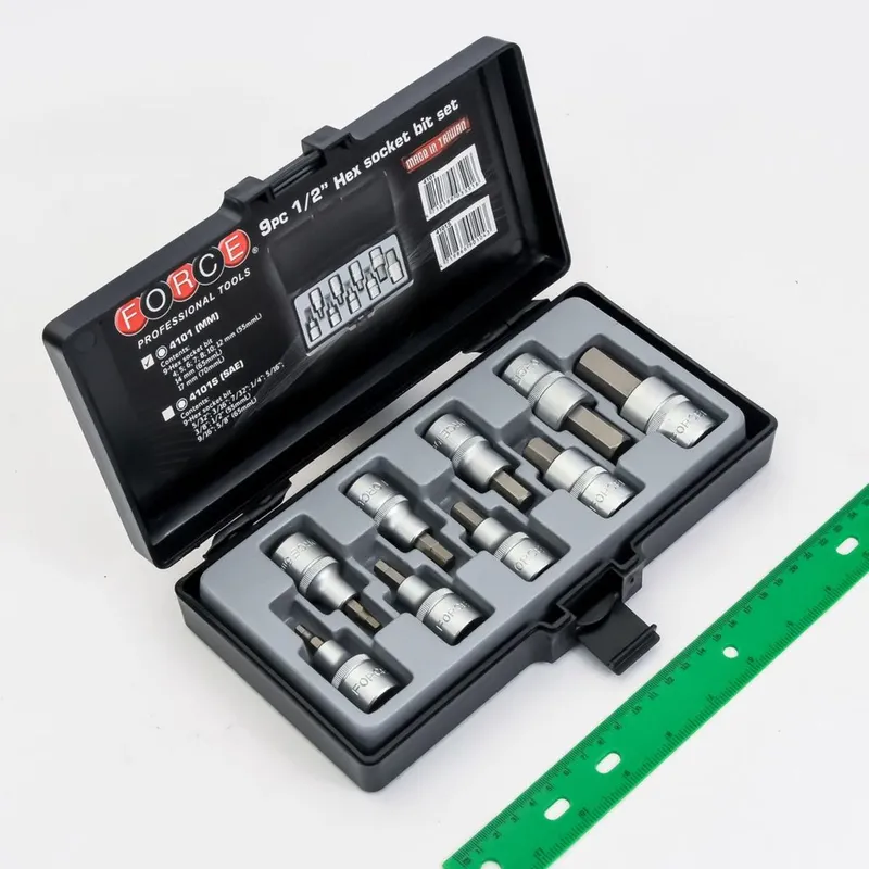 FORCE 4101 ชุดบ๊อกซ์เดือย 6PT. 1/2 นิ้ว 9 ชิ้น