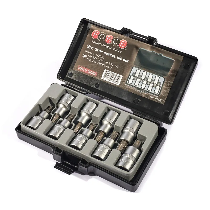 FORCE 4102 ชุดบ๊อกซ์หัวจีบ 6PT. 1/2 นิ้ว 9 ชิ้น