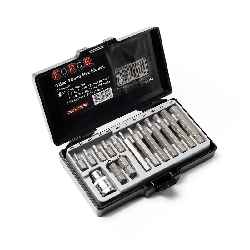 FORCE 4155 ชุดดอกไขควง 6เหลี่ยม 1/2 นิ้ว 10 มม 15 ชิ้น