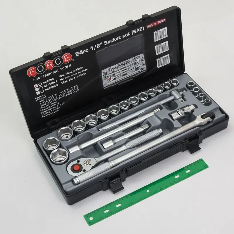 FORCE 4245BS ชุดลูกบ๊อกซ์ 6P. 1/2 นิ้ว 24 ชิ้น/นิ้ว