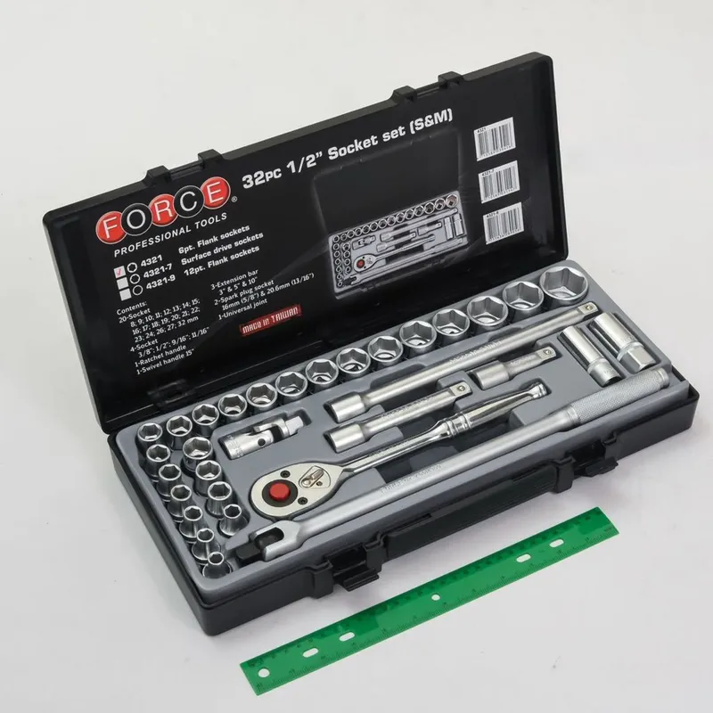 FORCE 4321 ชุดลูกบ๊อกซ์ 6 PT. 1/2 นิ้ว 32 ชิ้น