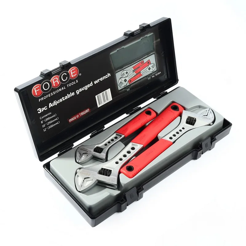 FORCE 5036Aประแจเลื่อน 3 ชิ้นหุ้มยางขนาด 8,10,12 นิ้ว