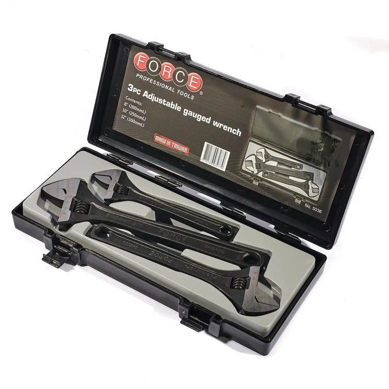 FORCE 5036 ประแจเลื่อน 3 ชิ้น ขนาด 8,10,12 นิ้ว