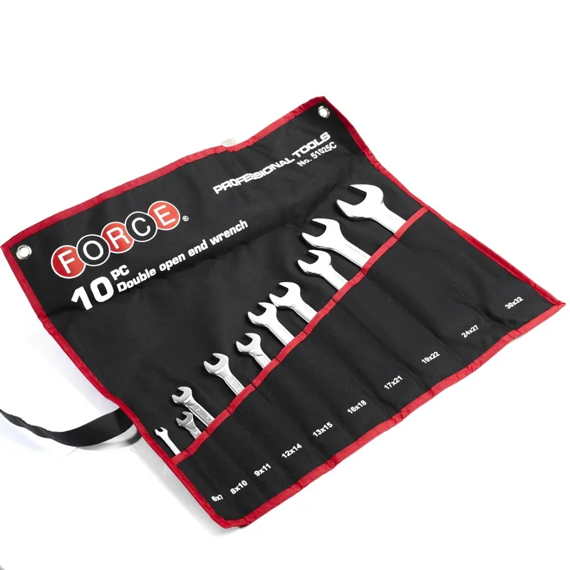 FORCE 51025C ชุดประแจปากตาย 2 ข้าง 10 ชิ้น ซองผ้า