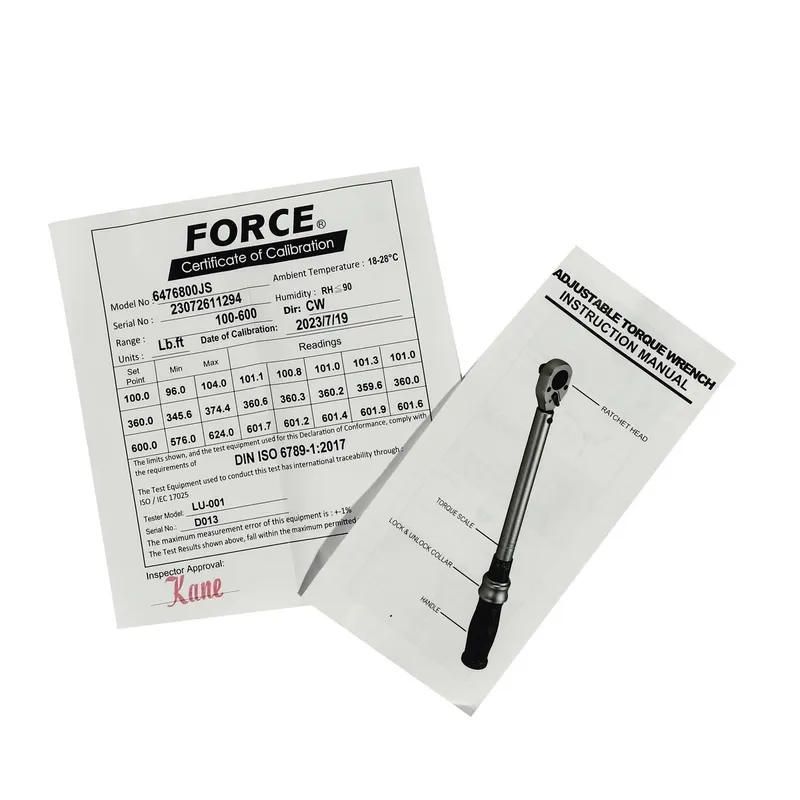 FORCE 6476800JS3/4 นิ้วประแจทอร์ค 100-600FTLBด้ามดำ - Image 5