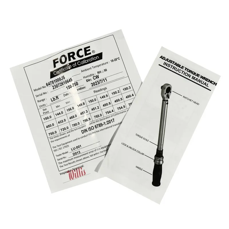 FORCE 64781000JS 1 นิ้วประแจทอร์ค 150-750FTLBด้ามดำ - Image 5