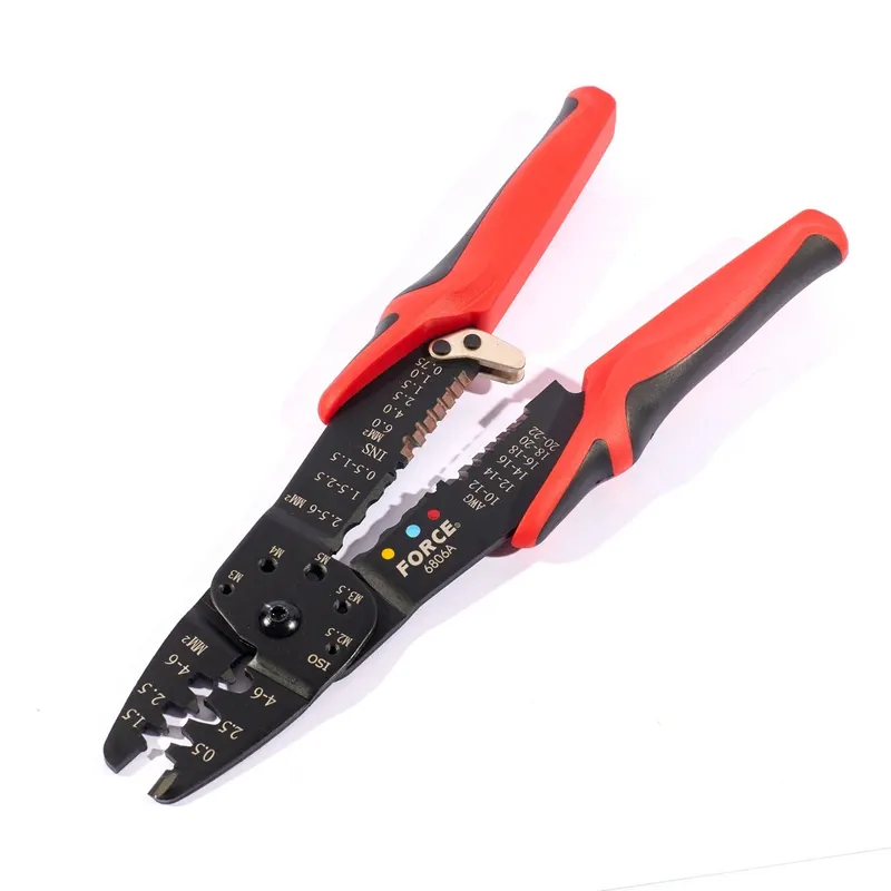 FORCE 6806A คีมปอกสายไฟ 10-20AWG L245 มม ด้ามแดง