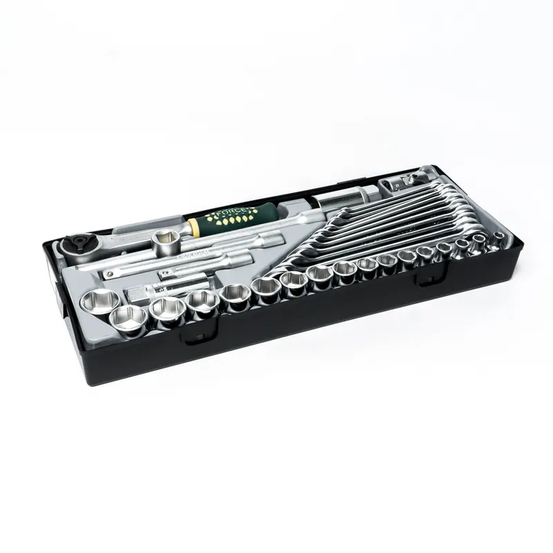 FORCE ชุดในถาดลูกบ็อก 3/8 นิ้ว 6PT+ประแจแหวน 36 ชิ้น