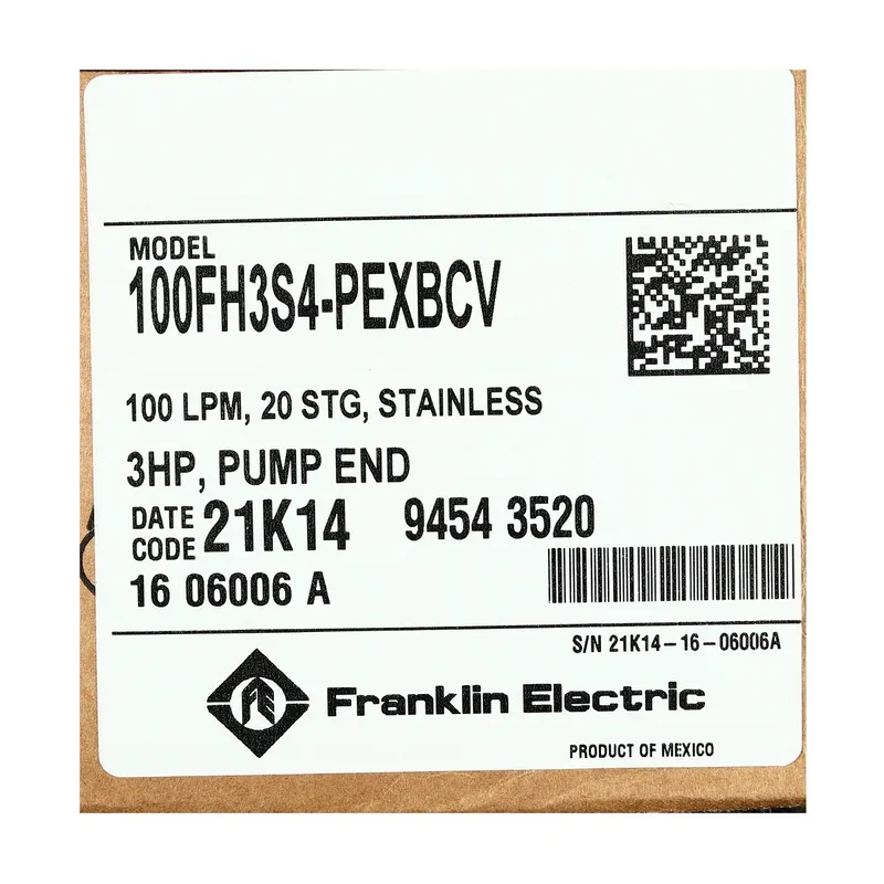FRANKLIN เฉพาะปั๊ม3HPL4D35X20 2"(100FH3S4-PEXBCV) - Image 4