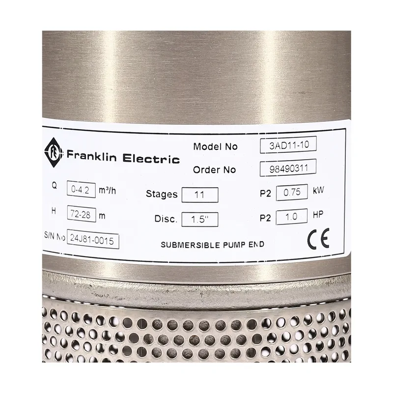 FRANKLIN 3AD11-10 ปั๊มบาดาล 4" 1HP 11 ใบ ท่อ 1.5" - Image 5