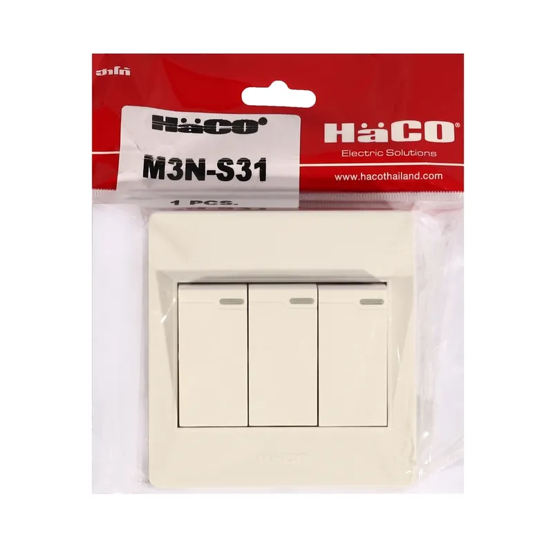 HACO M3N-S31 สวิตช์ห้องเดี่ยว 3 ช่อง 16A 250V - Image 4