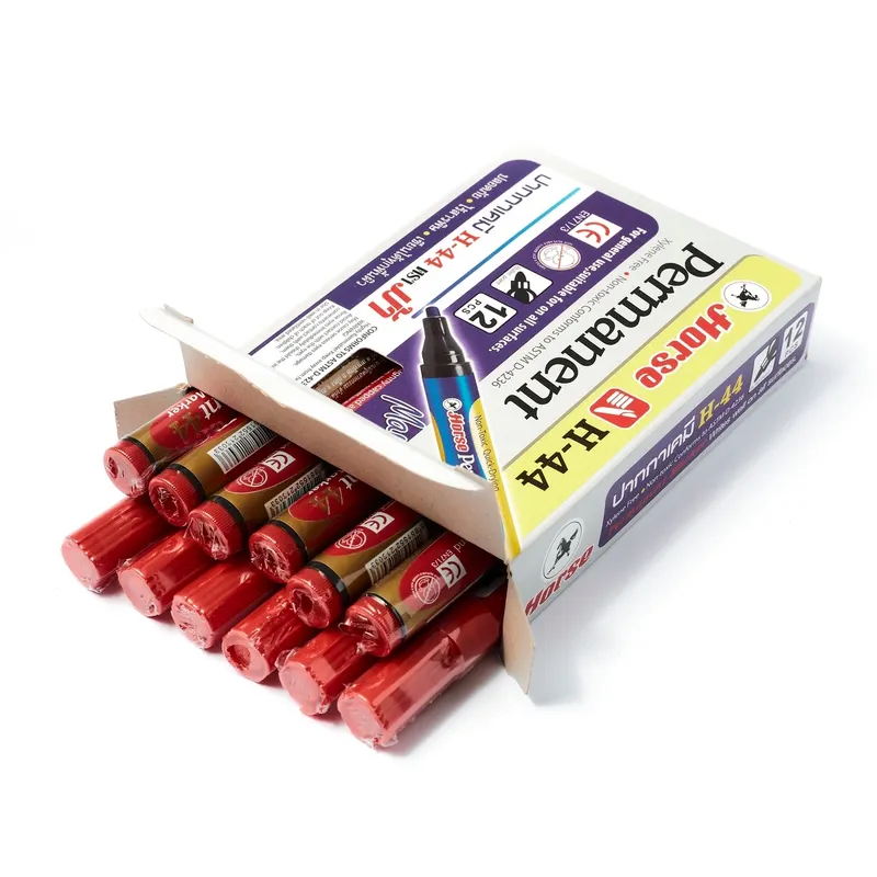 HORSE ปากกาเคมี H-44 หัวกลม ตราม้า - สีแดง - Image 4