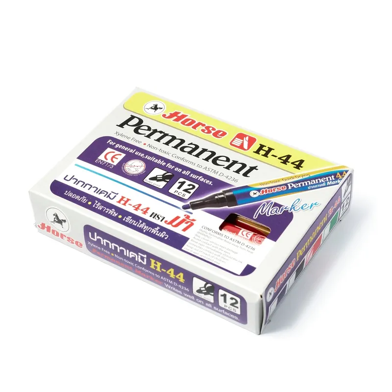 HORSE ปากกาเคมี H-44 หัวกลม ตราม้า - สีแดง - Image 5