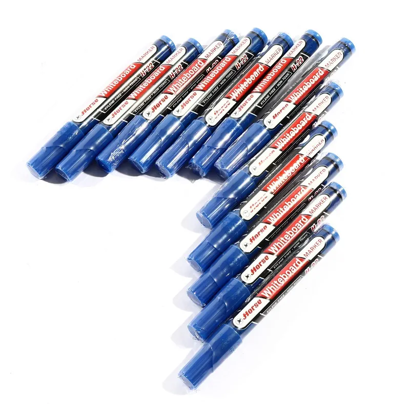 HORSE ปากกาไวท์บอร์ด หัวกลม H-22 สีน้ำเงิน - Image 4