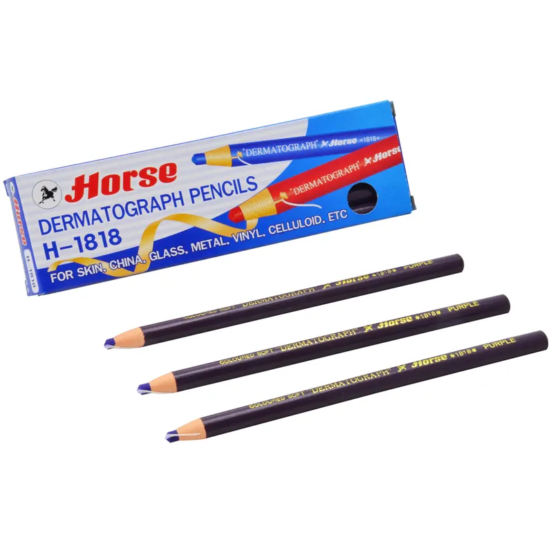 HORSE H-1818 ดินสอเขียนกระจก สีม่วง (1กล่อง)