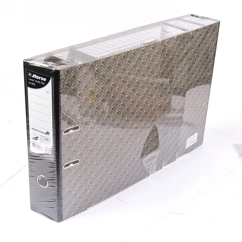 HORSE H-403 แฟ้มสันกว้าง3"แบบก้านยก F/C(F4)-ดำ