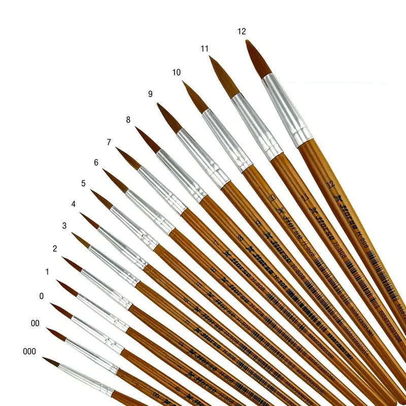 HORSE H-808 พู่กัน ปลายกลม ตราม้า เบอร์ #8 - Image 3