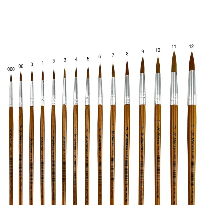 HORSE H-808 พู่กัน ปลายกลม ตราม้า เบอร์ #12 - Image 2