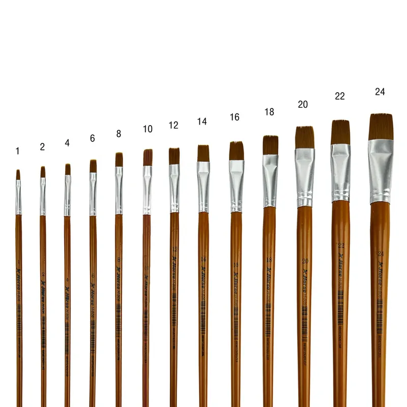 HORSE H-806 พู่กัน ปลายแบน ตราม้า เบอร์ #10 - Image 2