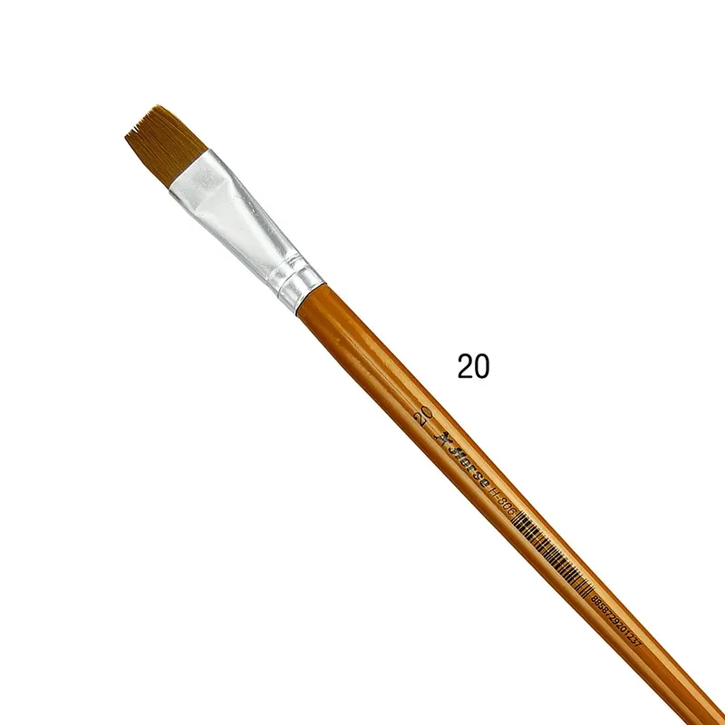 HORSE H-806 พู่กัน ปลายแบน ตราม้า เบอร์ #20