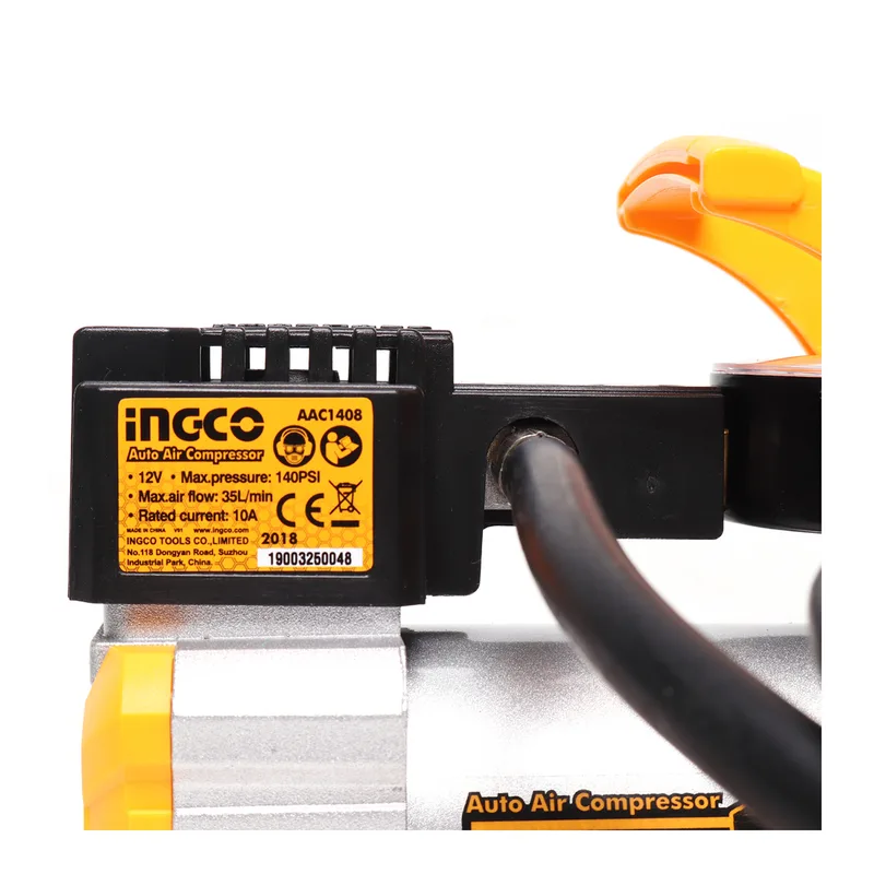 INGCO ปั๊มลมมินิ 12V 10A เสียบช่องจุดบุหรี่รถยนต์ รุ่น AAC1408 - Image 3