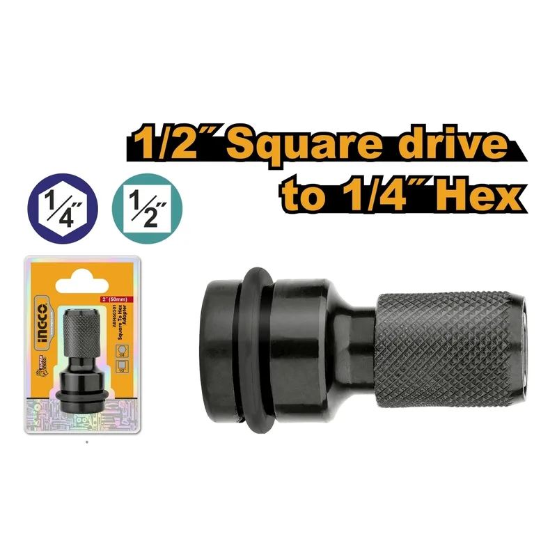 INGCO อะแดปเตอร์แปลงบล็อก 1/2" เป็นดอกไขควง HEX 1/4" รุ่น adapter
