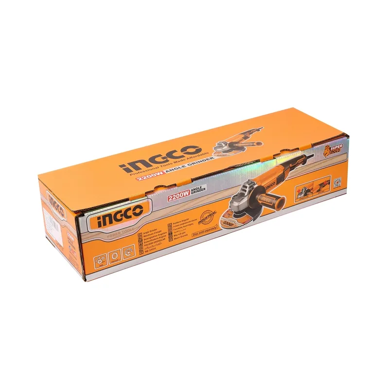 INGCO เครื่องเจียร์ไร้สาย 220V ขนาด 9" นิ้ว 2,200 W รุ่น AG220018 - Image 6
