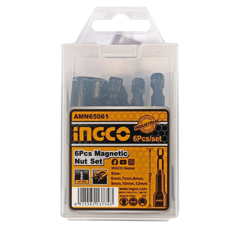 INGCO ชุดลูกบล็อกแม่เหล็กจับดอกไขควง 6 ชิ้น รุ่น AMN65061 - Image 4