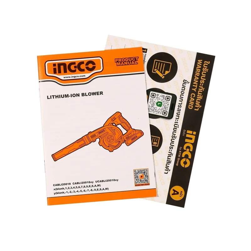 INGCO เครื่องเป่าลมไร้สาย 20V ปรับรอบได้ พร้อมแบต 2.0Ah x1 ก้อน รุ่น CABLI200181 - Image 7