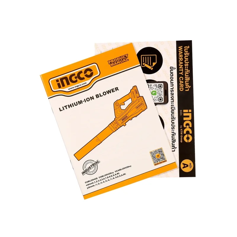 INGCO เครื่องเป่าใบไม้ไร้สาย Brushless 20V พร้อมแบต 2.0Ah x2 ก้อน รุ่น CABLI204282 - Image 8