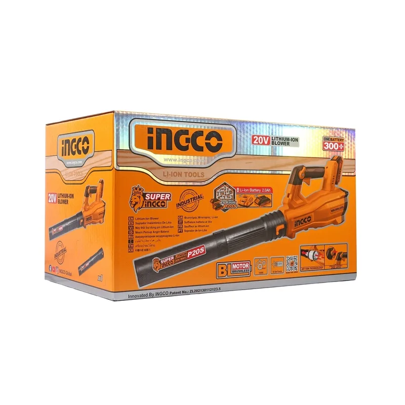 INGCO เครื่องเป่าใบไม้ไร้สาย Brushless 20V พร้อมแบต 2.0Ah x2 ก้อน รุ่น CABLI204282 - Image 9
