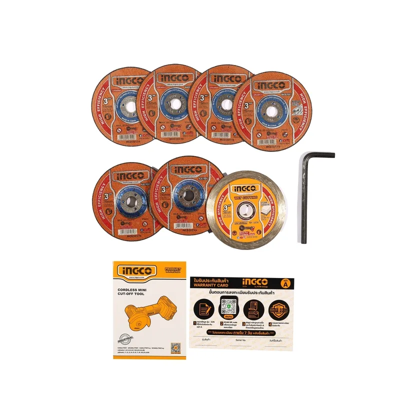 INGCO เครื่องตัดไร้สาย 20V ขนาด 3" นิ้ว (Body Only) รุ่น CAGLI7601 - Image 6