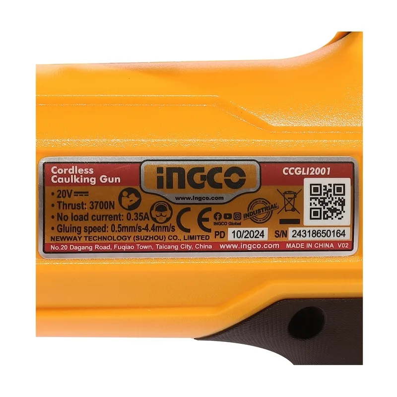 INGCO ปืนยิงซิลิโคนไร้สาย 20V (Body Only) รุ่น CCGLI2001 - Image 6