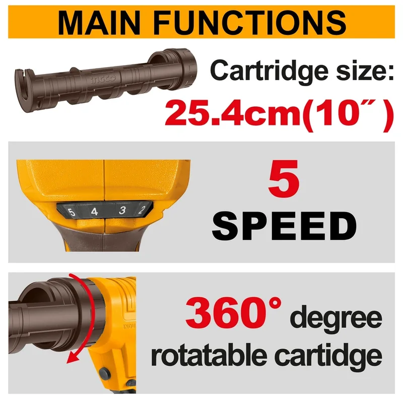 INGCO ปืนยิงซิลิโคนไร้สาย 20V (Body Only) รุ่น CCGLI2001 - Image 9