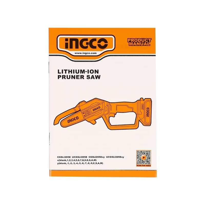 INGCO เลื่อยโซ่ไร้สาย 20V ขนาด 5" นิ้ว พร้อมแบต 2.0Ah x1 ก้อน รุ่น CGSLI20581 - Image 7