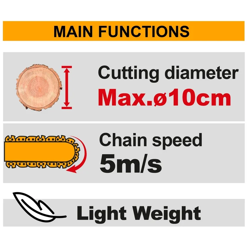 INGCO เลื่อยโซ่ไร้สาย 20V ขนาด 5" นิ้ว พร้อมแบต 2.0Ah x1 ก้อน รุ่น CGSLI20581 - Image 9
