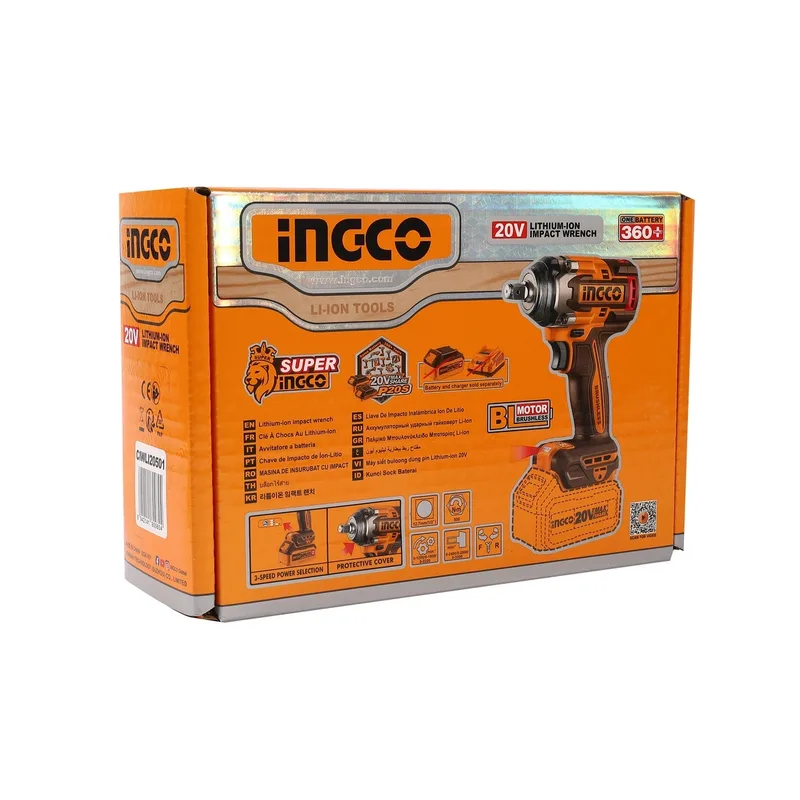 INGCO บล็อกไร้สาย Brushless 20V แรงขัน 500 N.m (Body Only) รุ่น CIWLI20501 - Image 8