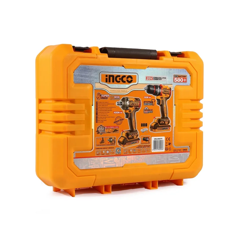 INGCO ชุดคอมโบเครื่องมือไร้สาย สว่านกระแทก+บล็อค 20V-BL รุ่น CKLI20275 - Image 8