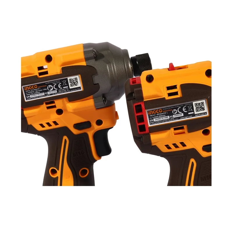 INGCO ชุดคอมโบเครื่องมือไร้สาย สว่าน+ไขควงกระแทก 16V-BL รุ่น COSLI240968 - Image 5