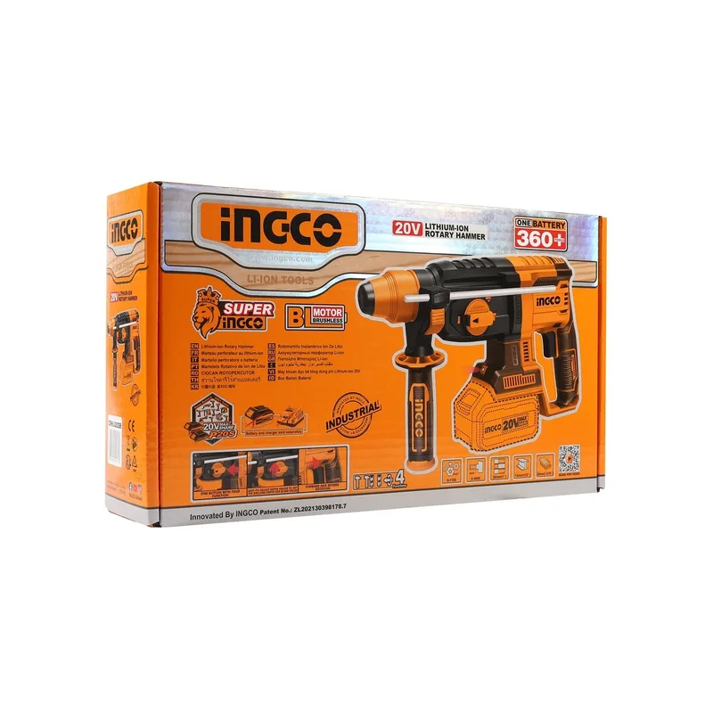 INGCO สว่านโรตารี่ไร้สาย Brushless 20V ขนาด 26 มม. (Body Only) รุ่น CRHLI20228 - Image 7