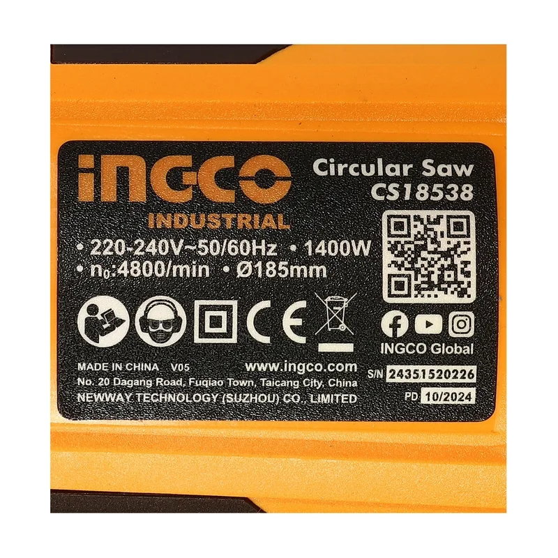 INGCO เลื่อยวงเดือนไร้สาย 220V ขนาด 7" รุ่น CS18538 - Image 5