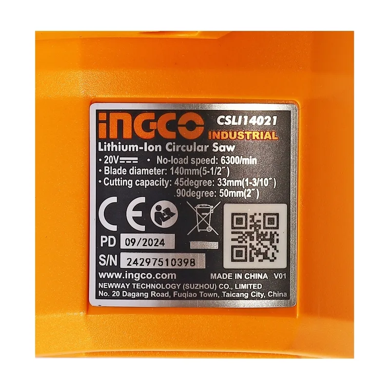 INGCO เลื่อยวงเดือนไร้สาย Brushless 20V ขนาด 5" พร้อมแบต 4.0Ah x1 ก้อน รุ่น CSLI14021 - Image 5