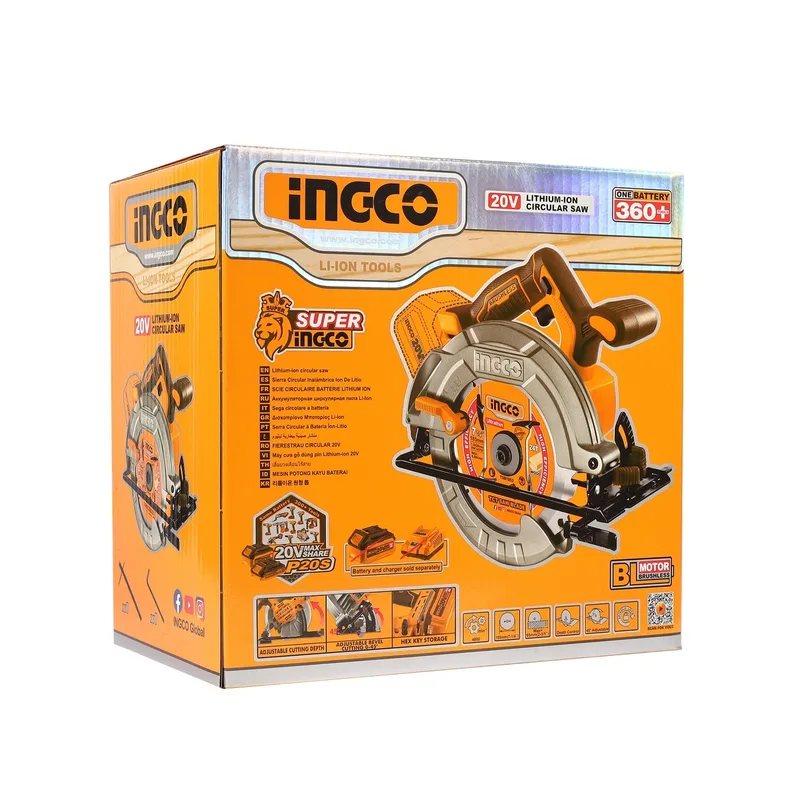 INGCO เลื่อยวงเดือนไร้สาย Brushless 20V ขนาด 7"185MM (Body Only) รุ่น CSLI1851 - Image 8