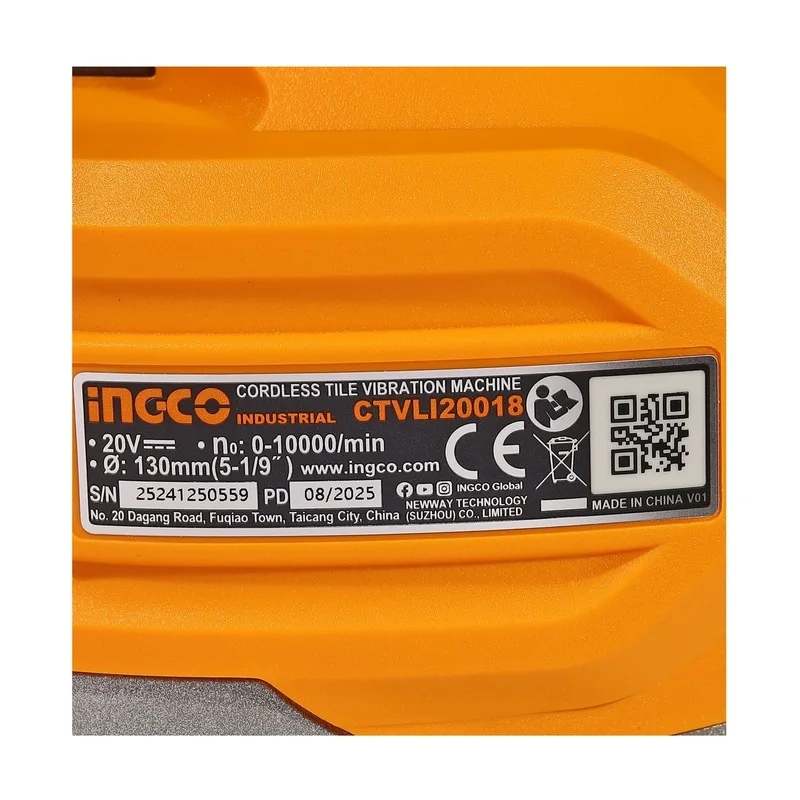 INGCO เครื่องดูดสั่นกระเบื้องไร้สาย 20V พร้อมแบต 2.0Ah x1 ก้อน รุ่น CTVLI20018 - Image 6