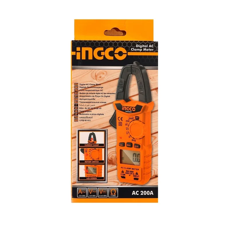 INGCO ดิจิตอลแคลมป์มิเตอร์ AC 200A True RMS รุ่น DCM2001 - Image 3
