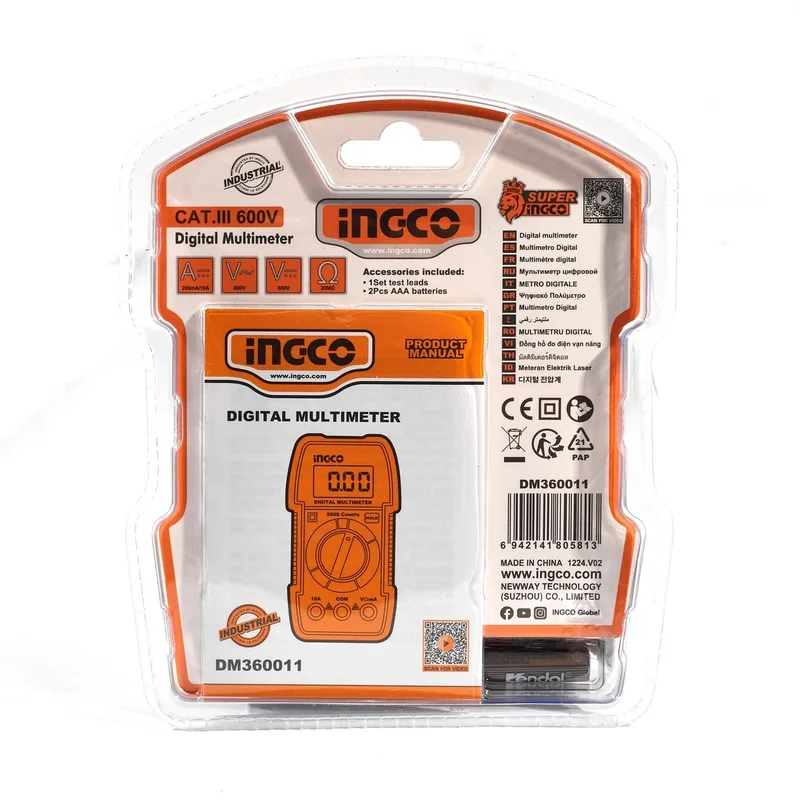 INGCO ดิจิตอลมัลติมิเตอร์ True RMS รุ่น DM360011 - Image 3