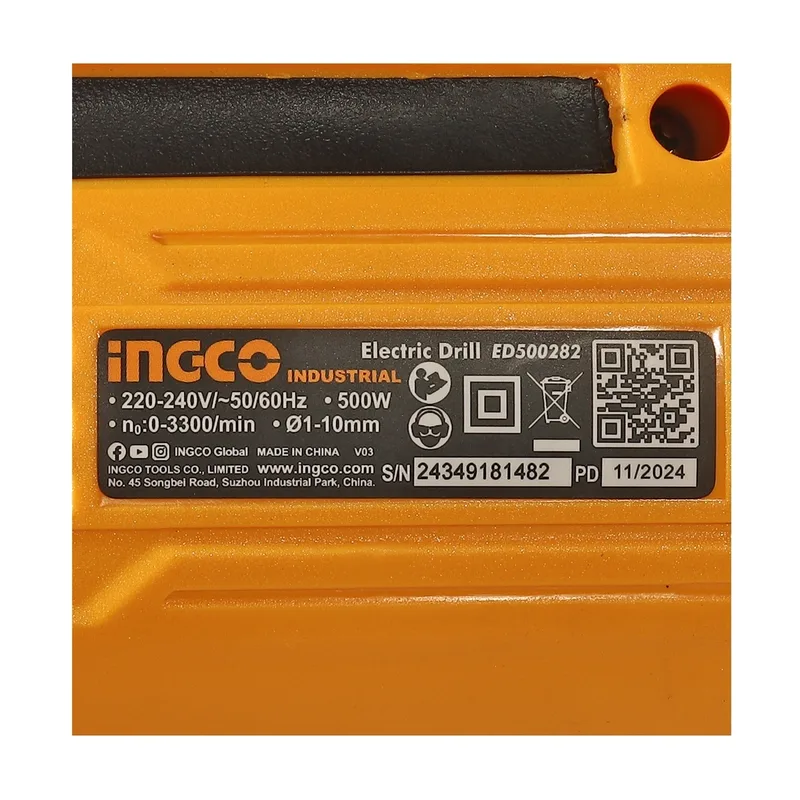 INGCO สว่านไฟฟ้า ขนาด 10 มม. กำลัง 500 W มือบิด รุ่น ED500282 - Image 5